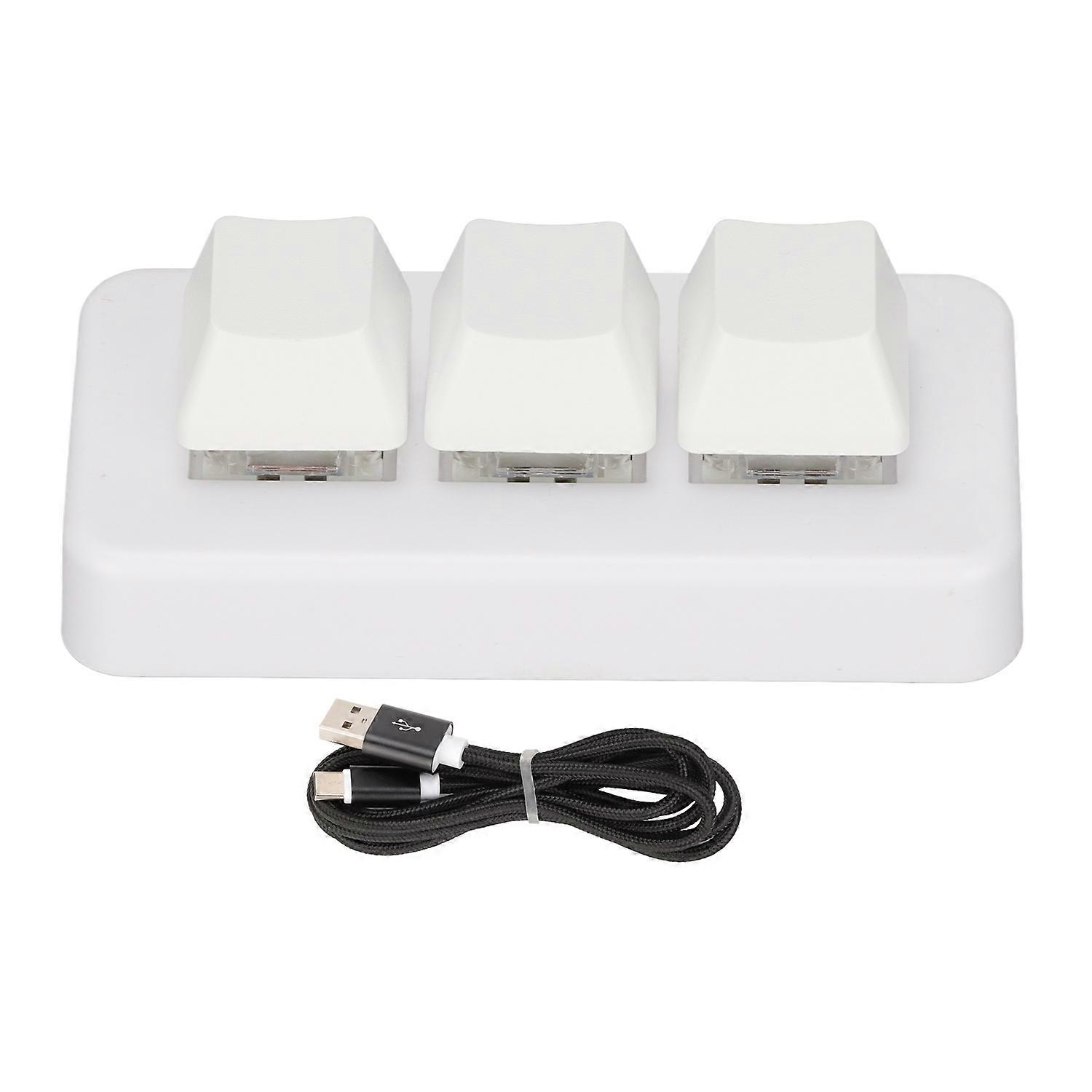 3 Key Keypad RGB Backlit 3 Keys USB Interface Mini Mechanical Programmable Plug and Play Macro Keypa