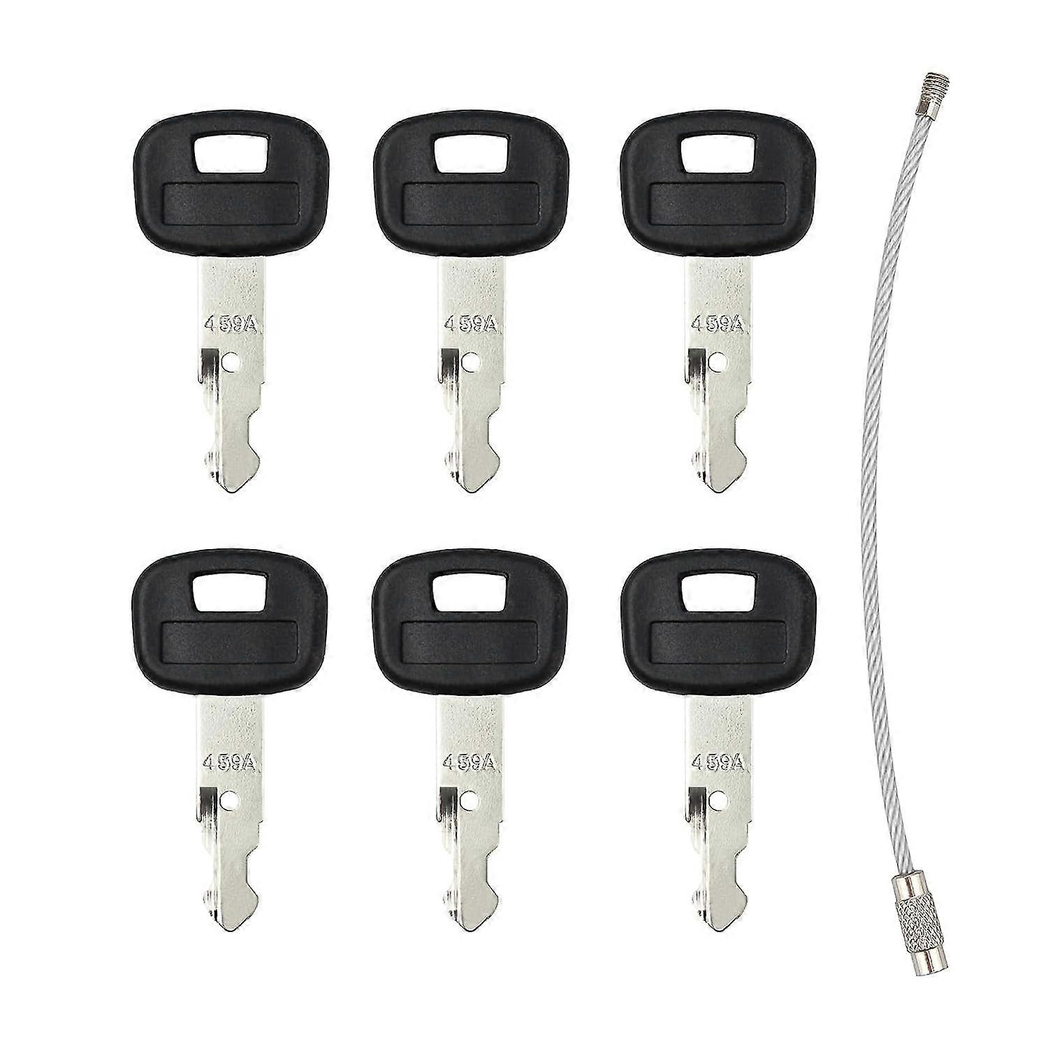 6 Pcs 459A Replacement Keys  Fit for Kubota Mini Excavator  Backhoe  Skid Steer  Track Loader RC411-53933  RC461-53930