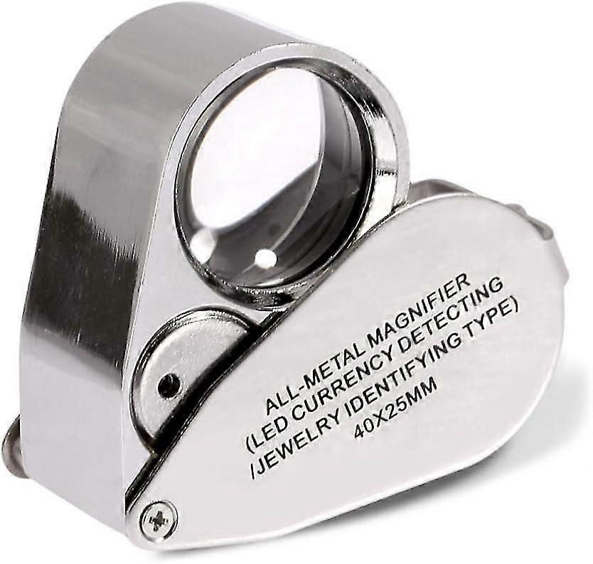Loupe de bijoutier pliable 40x avec éclairage LED