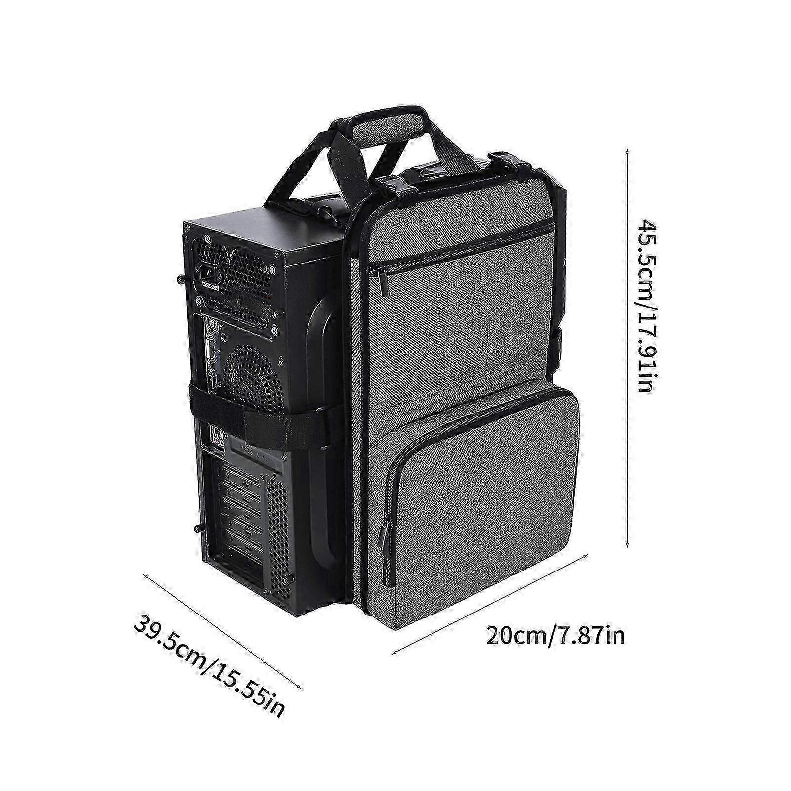 PC Desktop Carrying Case with Multiple Storage Pocket Bag for Keypad Cable Mouse Headphone PC Computer Tower Bag