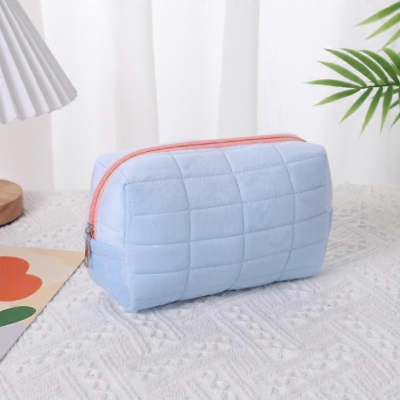 Soft Plush Makeup Organizer Bag Large Capacity Storage Pouch Portable Pillow Design for Travel Daily Essentials