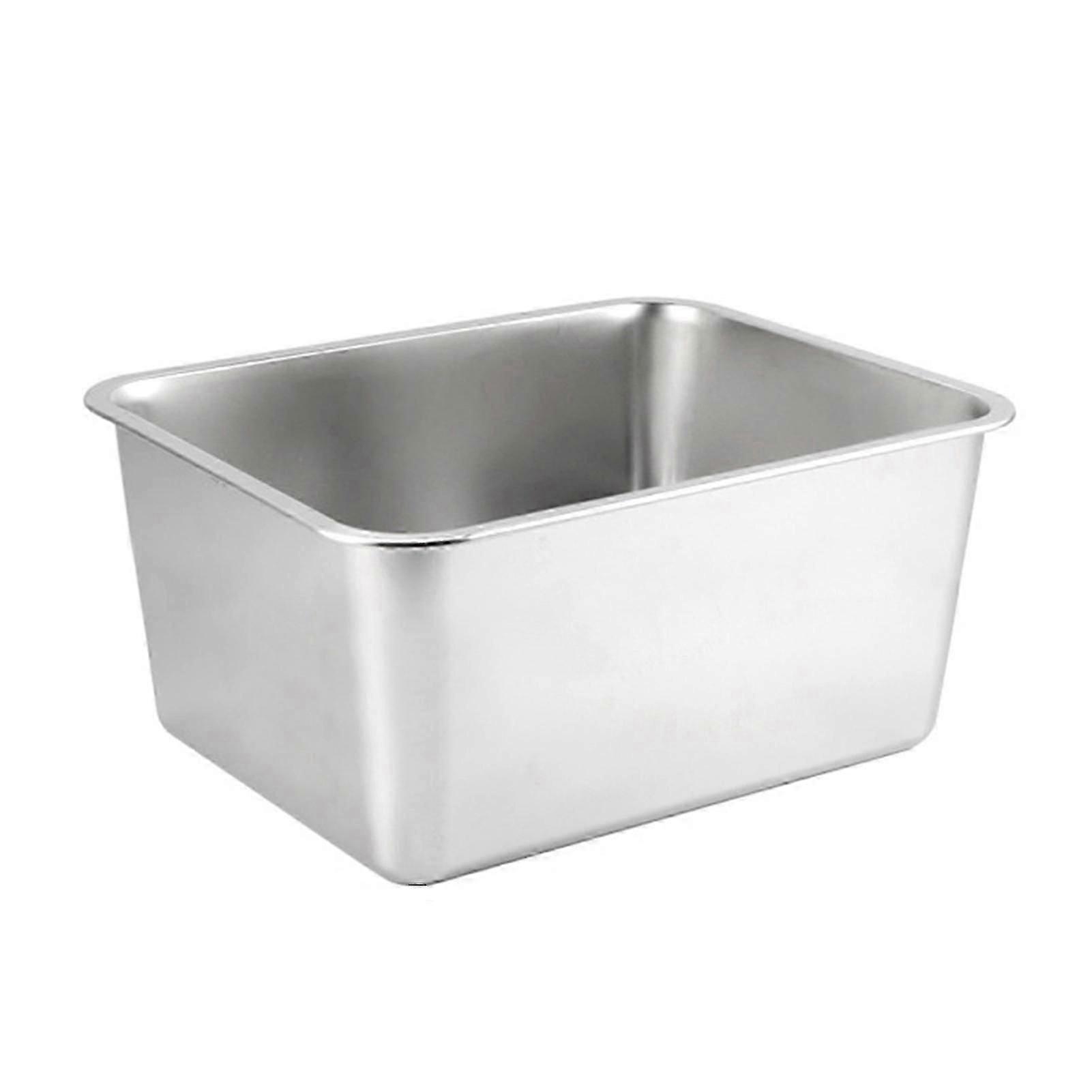 Stainless Steel Cat Litter Box with Low Entry, Durable Spacious Open Rectangular Pan for Pets