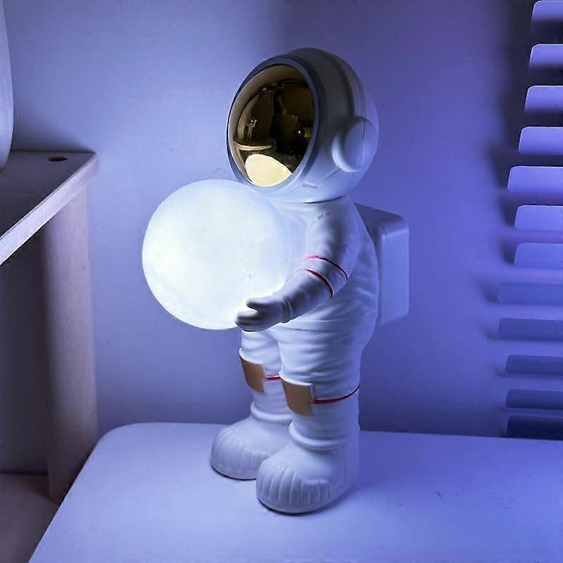 Moon Lamp with Astronaut Design and Bluetooth Speaker, 6 Colors for Kids Bedroom, Nursery and Space Parties
