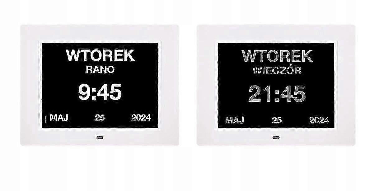 Digital Calendar Clock In Polish Electronic Alarm Clock Medicines 8 Languageswhite A-F