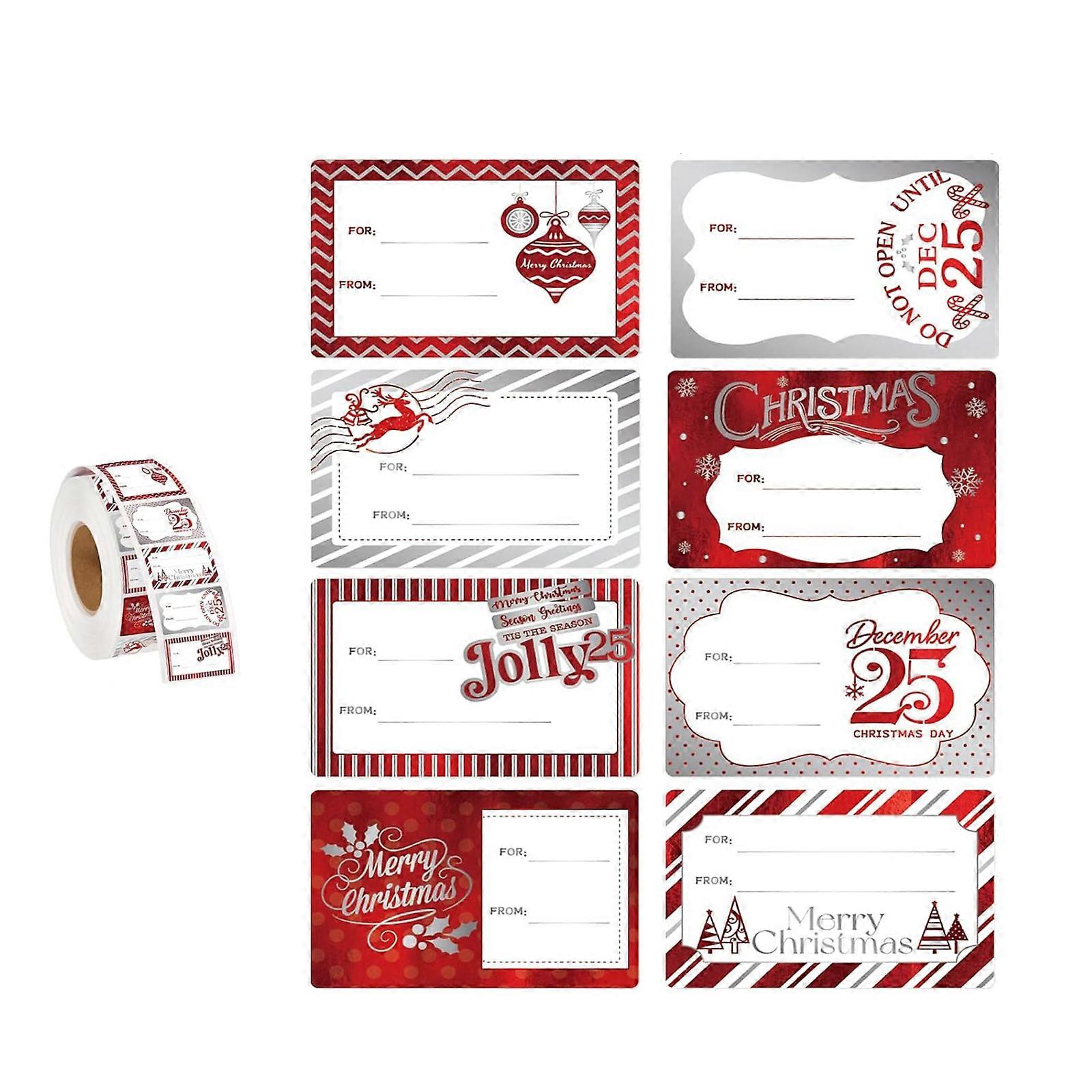 300Pcs Christmas Name Labels 4.5x3cm Adhesive Wrapping Labels Christmas Name Sticker for Packaging Seal Envelope Card Multicolor