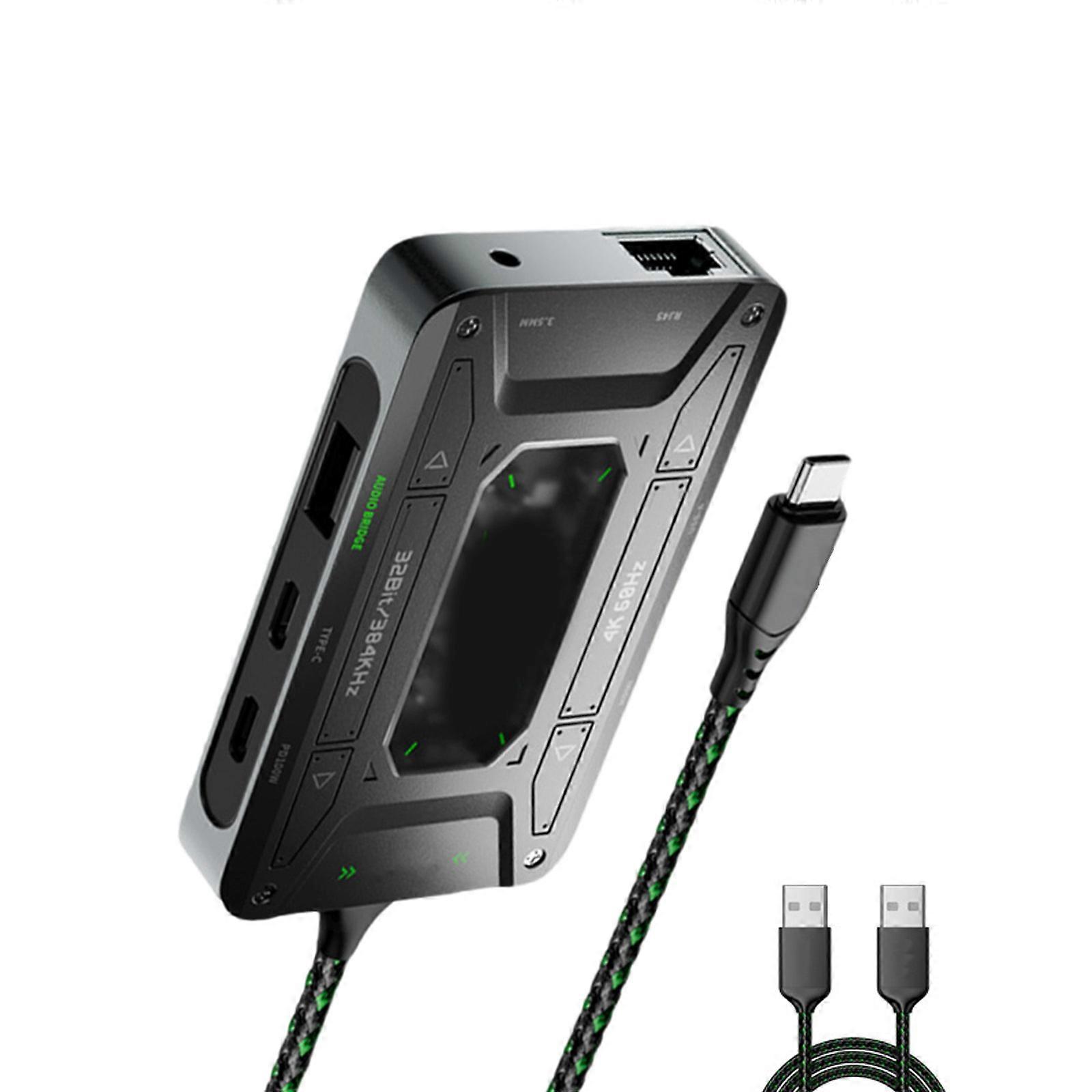 USB C 7 Port Docking Station For DS7/DS7pro Earphones Adapter 5Gbps 1000Mbps Ethernet PD100W Wide Devices Connection Multicolor