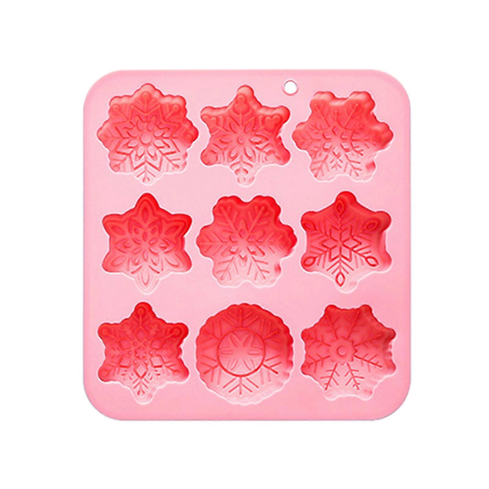Snowflake Shape Silicone Craft Molds For Christmas Baking Soap Candle Making Heat Resistant Nonstick Front Easy Demolding Multicolor