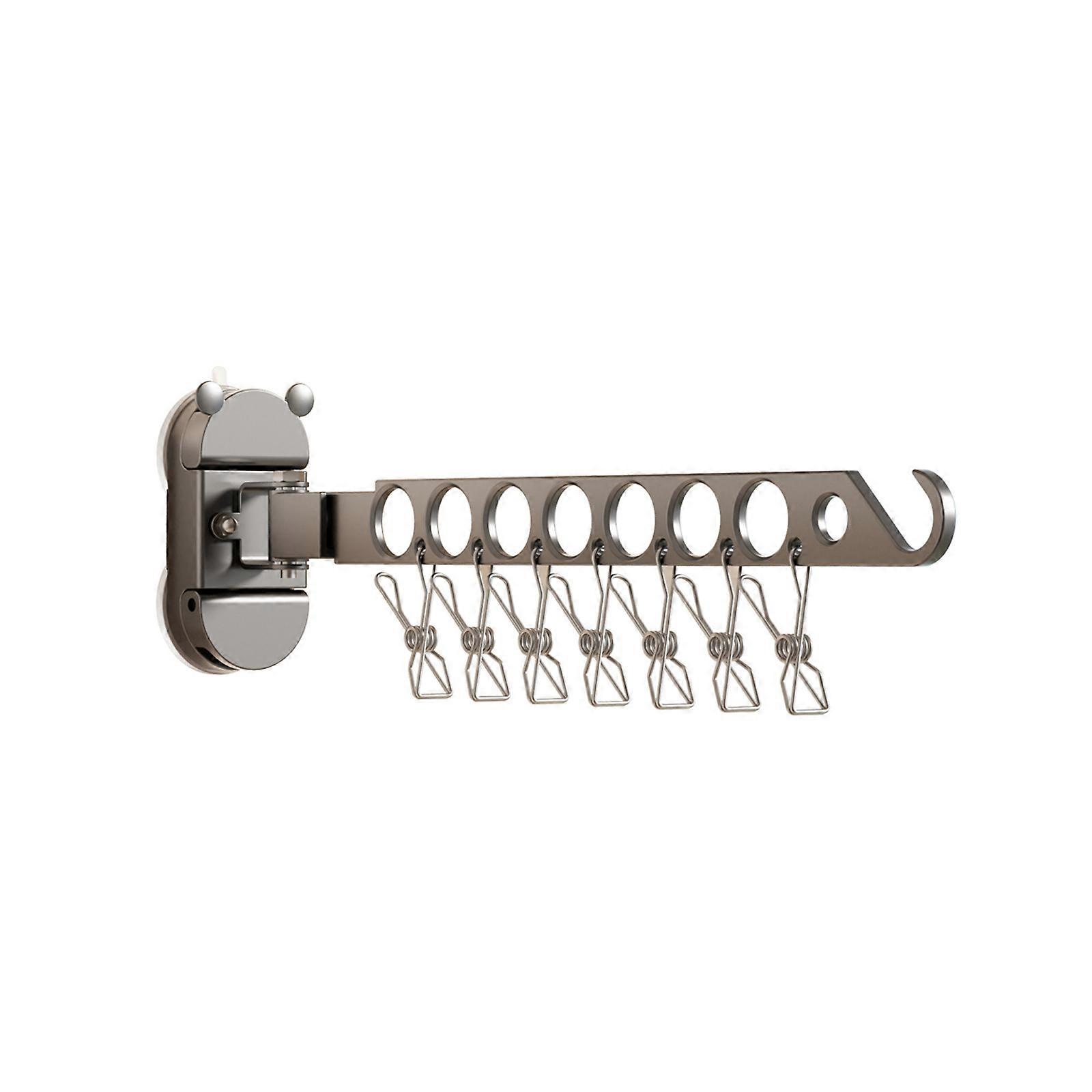 Rustproof Aluminum Suction Drying Rack Wall Storage Solution Heavy Load Capacity Stand For Towels Bedding  Gun grey