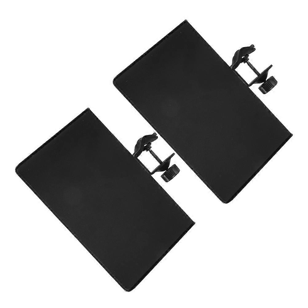 Microphone Stand Tray for Live Broadcast 2Pcs with Phone Holder Black