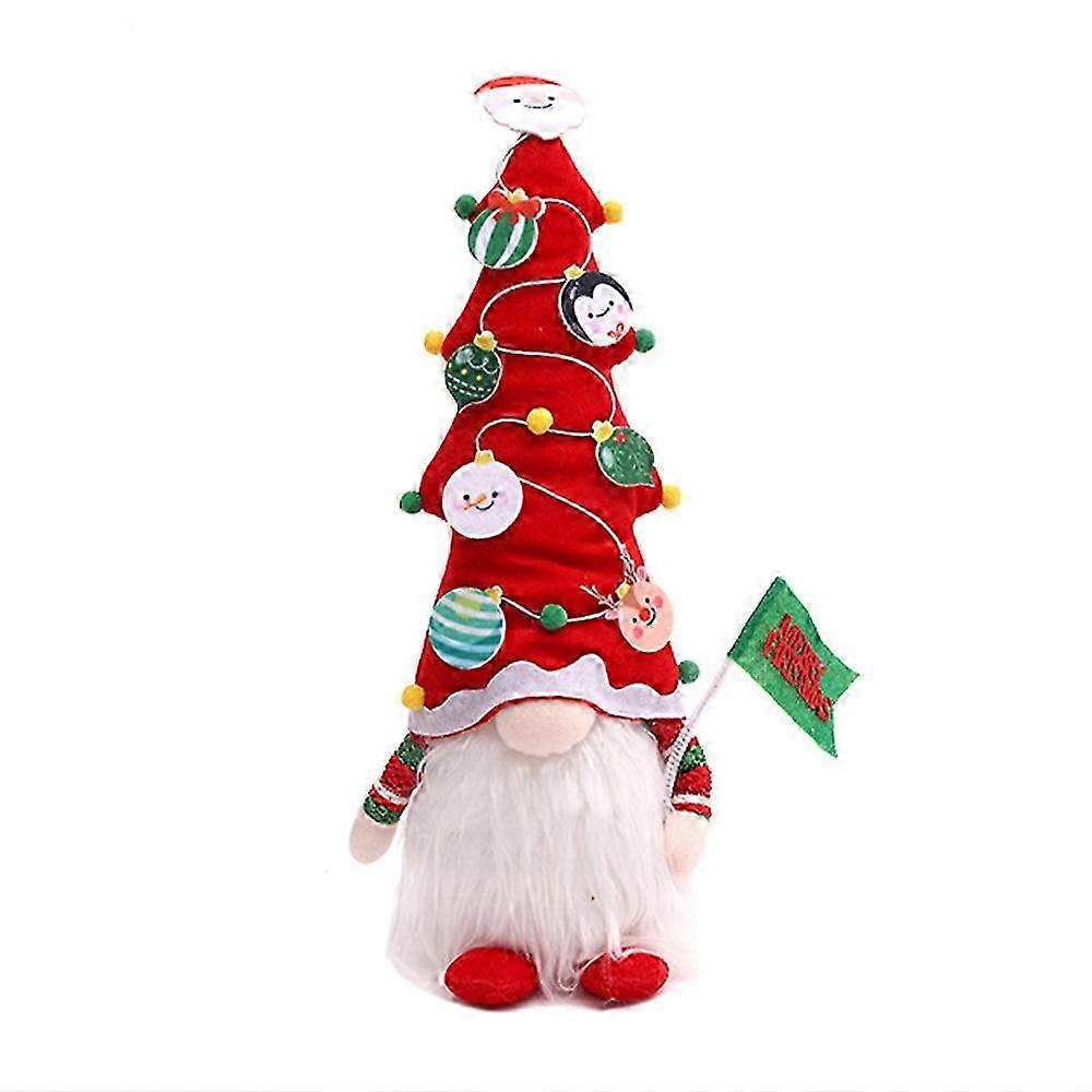 Plush Christmas Elf Decor with Soft Light for Home
