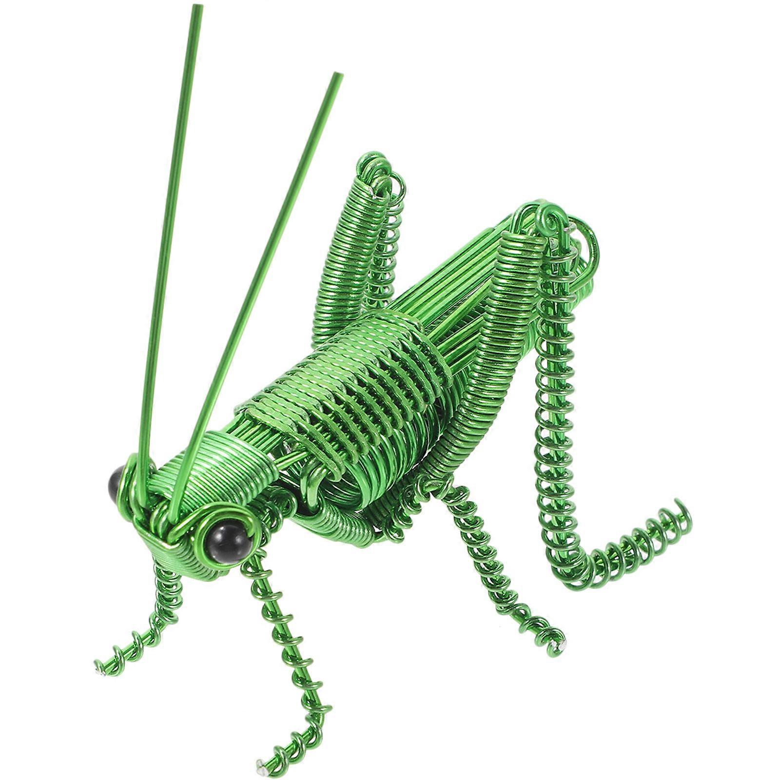 Aluminum Grasshopper Figurine Grasshopper Playthings Locust Cognitive Model Ornament