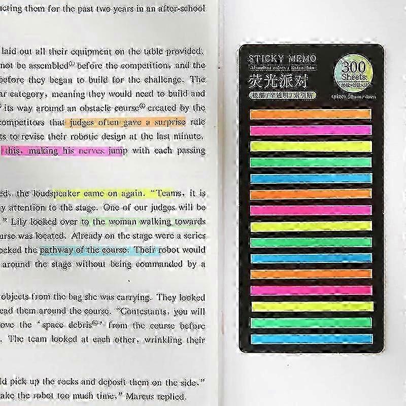 300 Sheets Rainbow Color Index Memo Pad Extra Thin Fluorescent Note Stickers