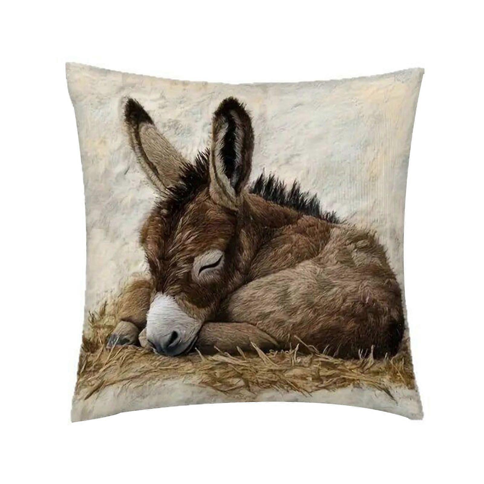1/2Pcs Donkey Pattern Throw Pillowcase Removable Washable Sofa Cushion Cover 2D Printing Pillow Case Versatile Home Decor