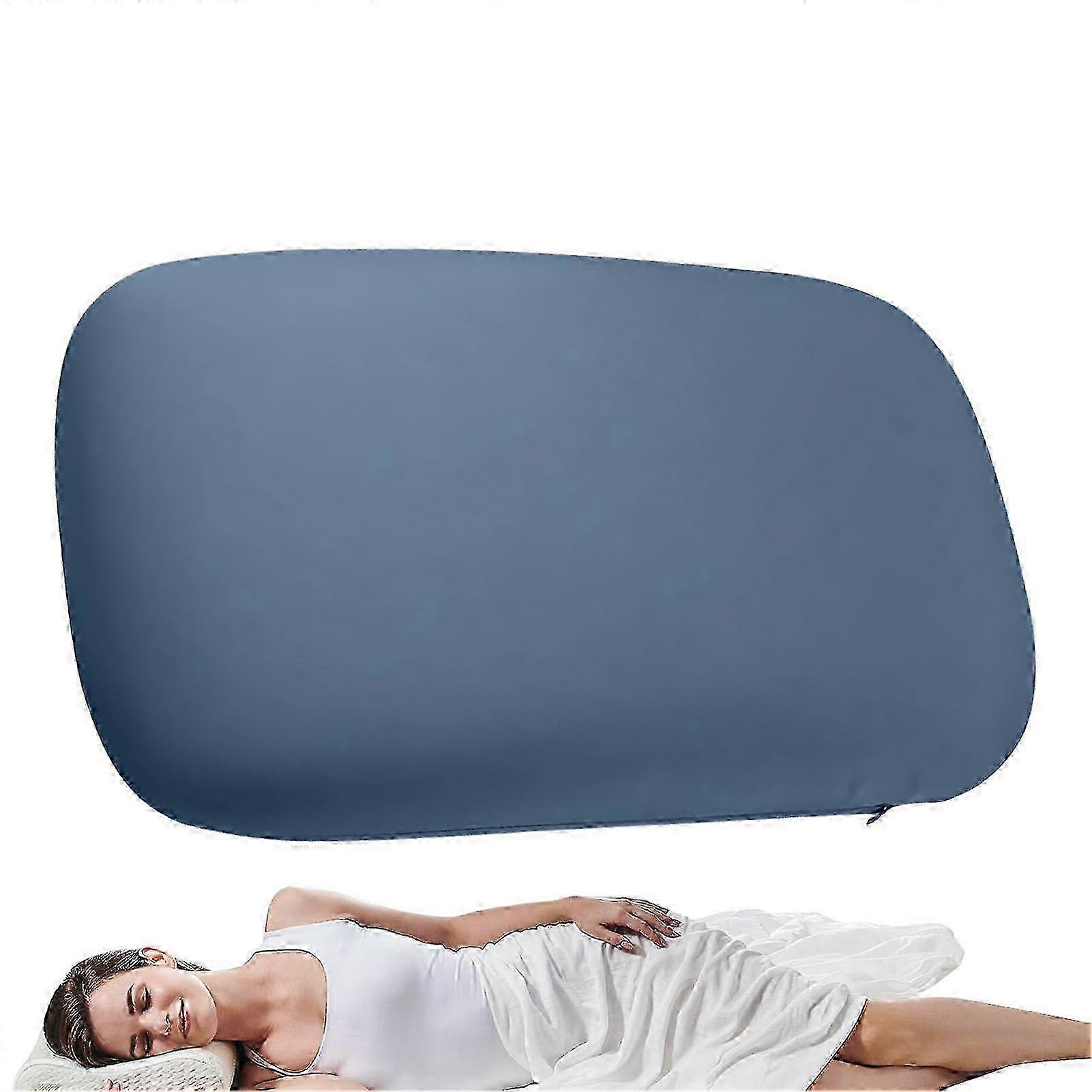 w Hiking Cushion Folding Headrest Ergonomic Portable Cooling Memory Foam Pillow for Flight Travel Hiking Backpacking Navy