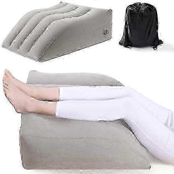 Leg raiser pillow for beds, inflatable leg support pillow