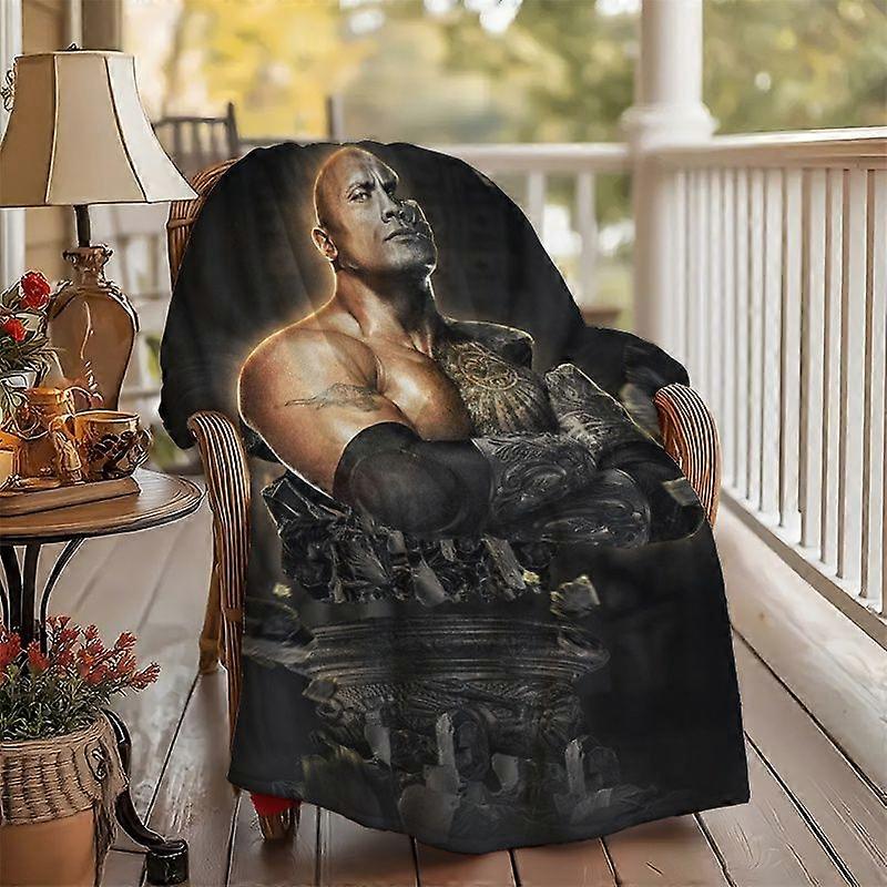 A Digital Printed Fleece Blanket Featuring an Artistic Illustration of Dwayne Johnson, Durable And Wrinkle-Resistant, So-CDSAK164