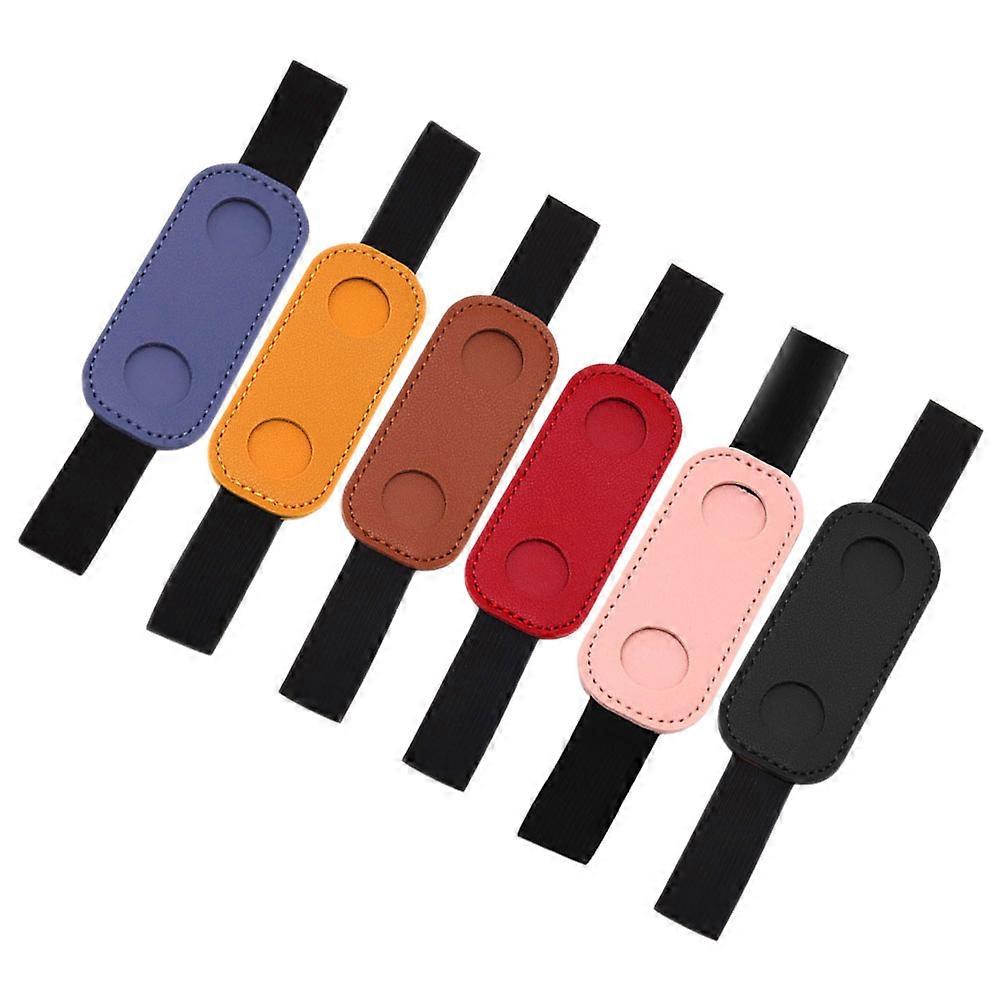 Elastic PU Pen Holders for Notebooks with Compact Design Assorted Color 6 Pieces