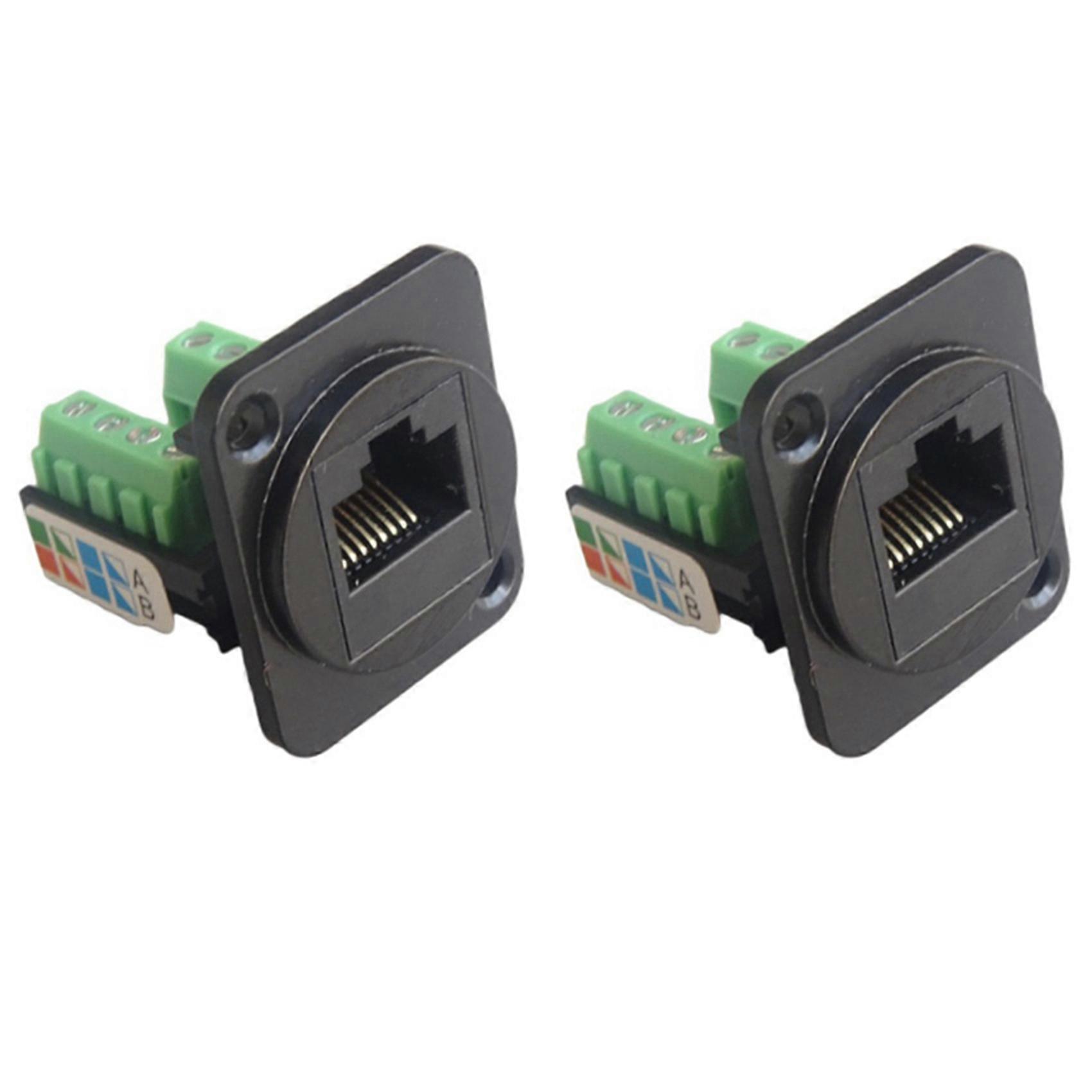 2X RJ45 CAT5E Network Cable Scoket Rj45 Panel Installation Module Network Cable Extender Cat 5 Panel Connector