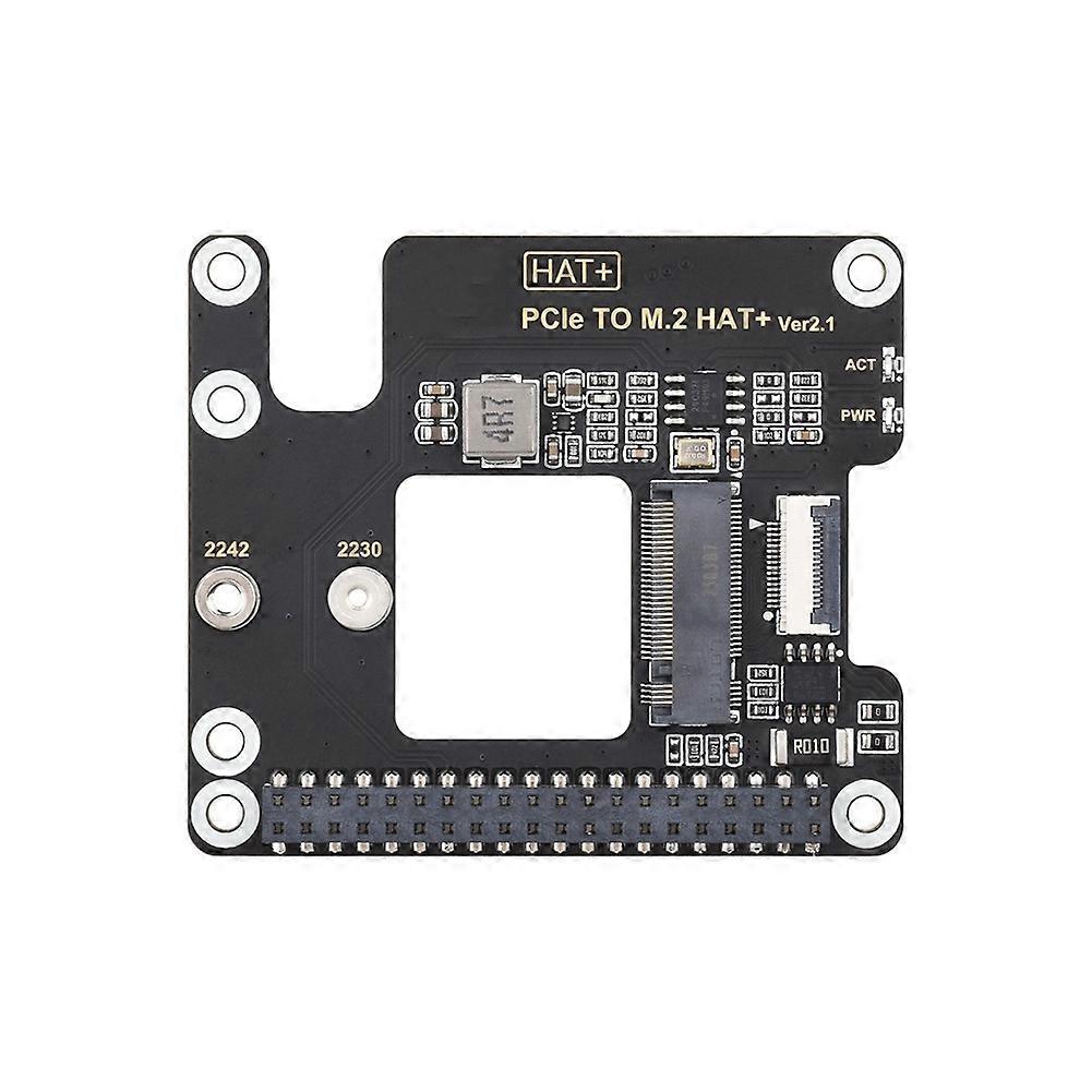PCIe to M.2 Adapter for Raspberry Pi 5, Supports NVMe Protocol M.2 Solid State Drive, HAT + Standard