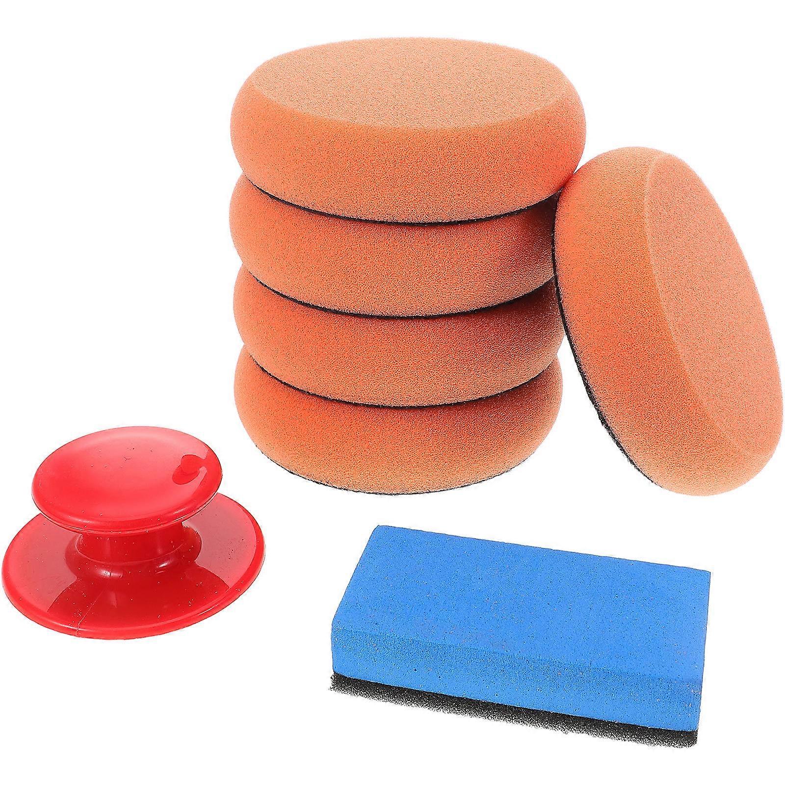 Car Waxing Polishing Sponge Set Multi Color for Car Use with Convenient Handle Fits Seamlessly 1 Set