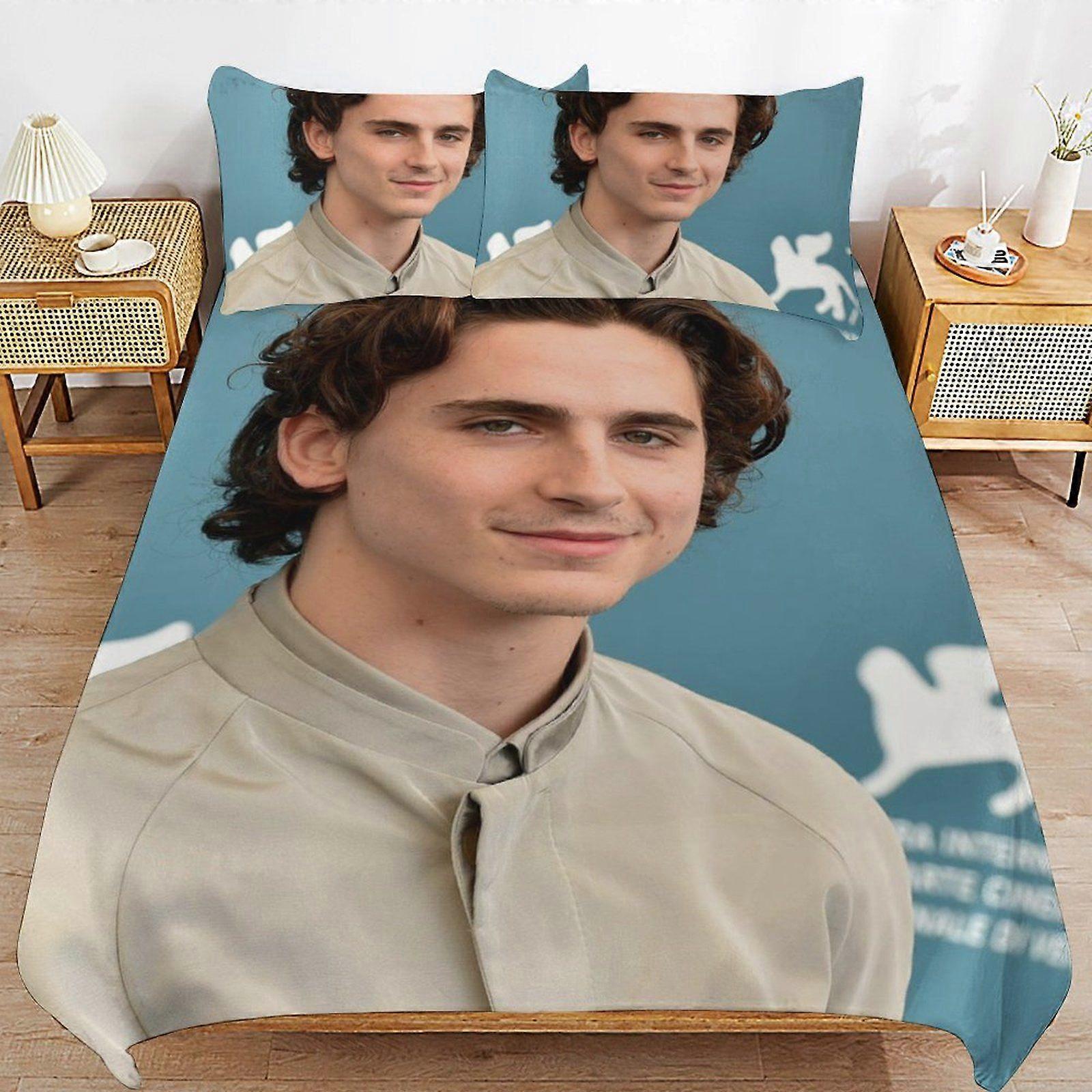 1405XB Timothée Chalamet Ensemble de literie de qualité hôtelière, surface douce, fermeture éclair, housse de couette infroissable, Lifesaver KL1405