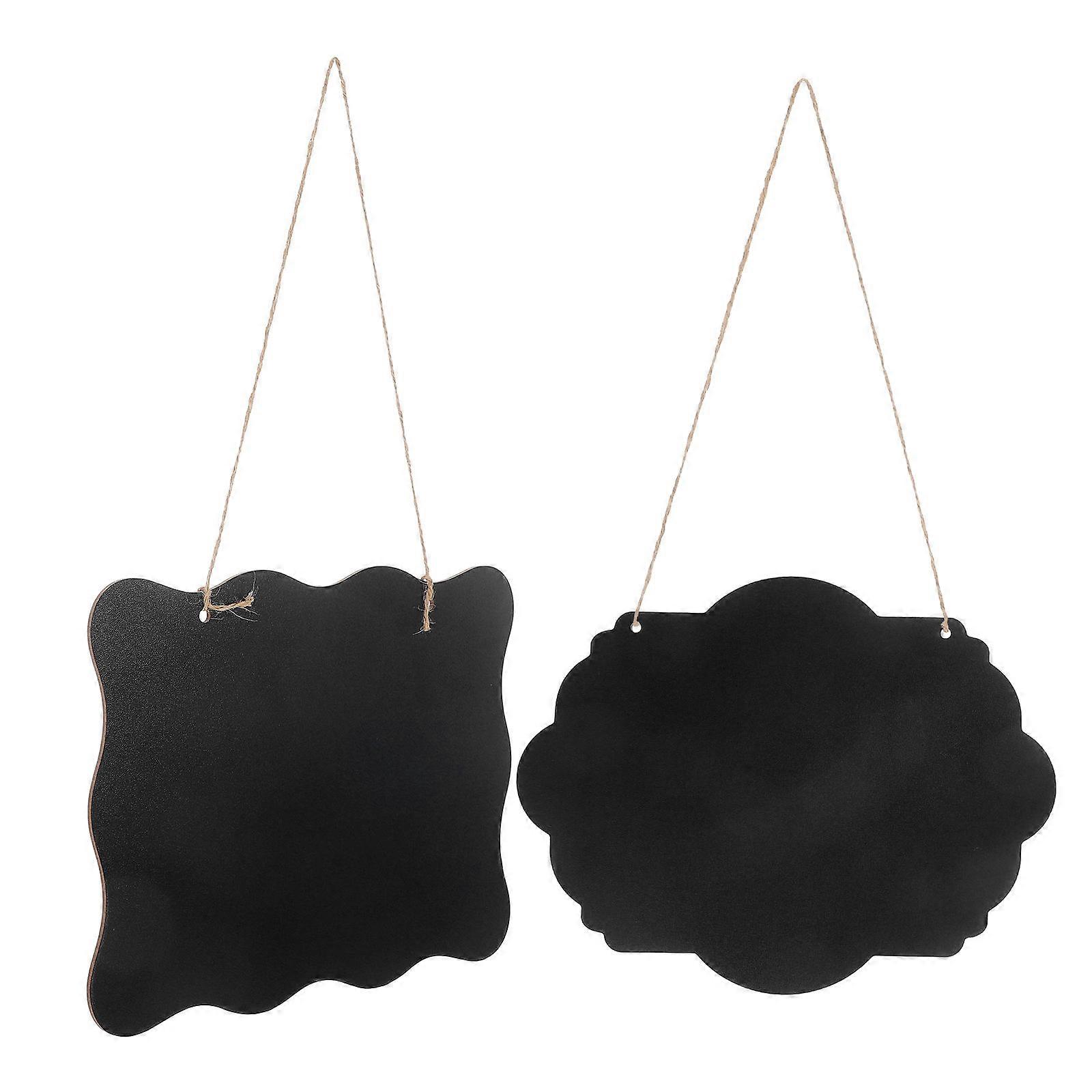 Hanging Chalkboard Small Wooden Blackboard for Notes 2Pcs Set