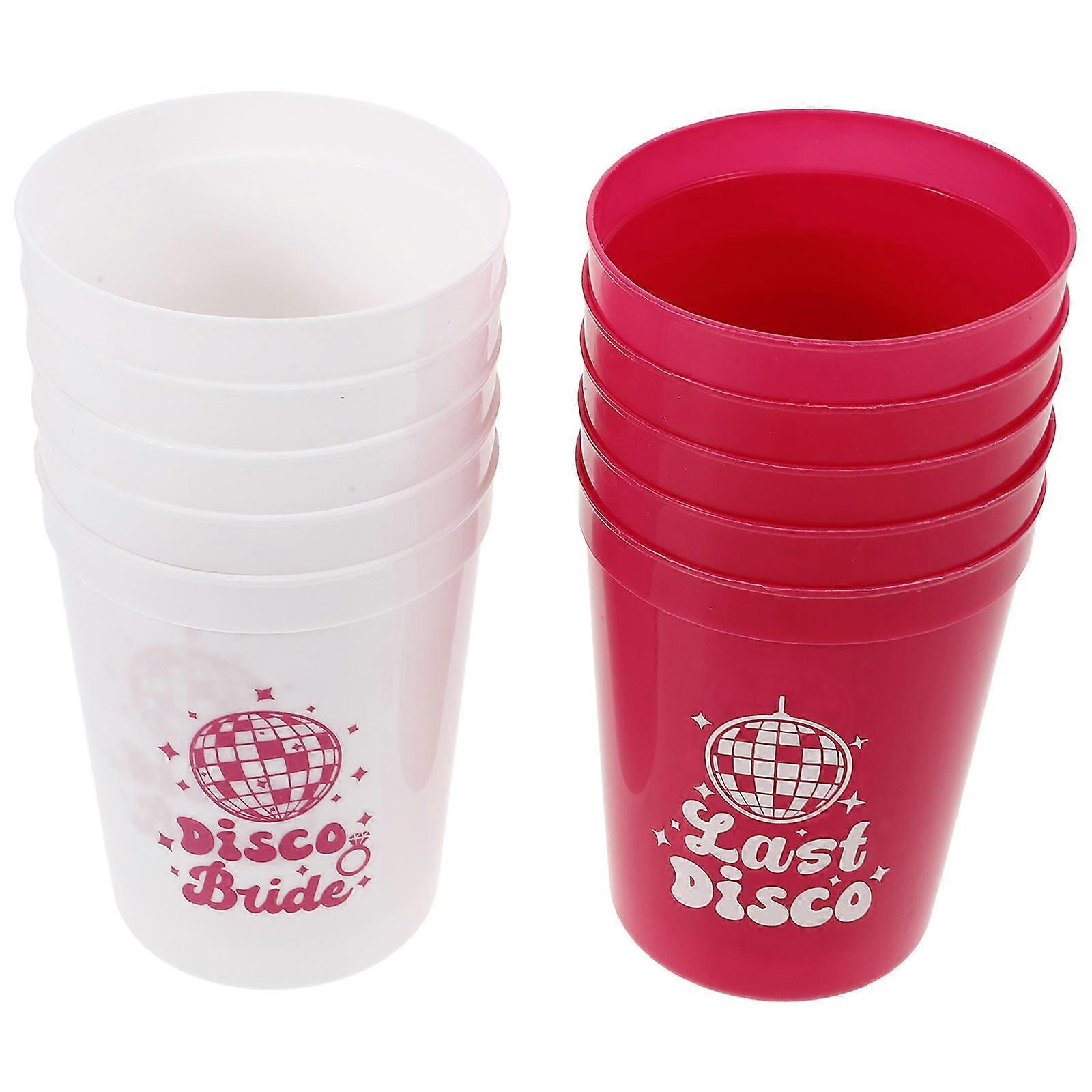 Disco Party Beverage Cups Plastic Cups for Storage Use 10Pcs