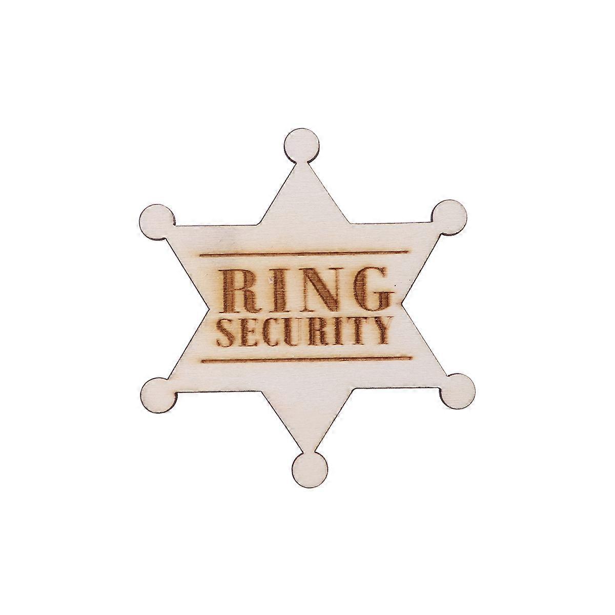 Ring Badge Security Breastpin for Wedding 3Pcs Rustic Wooden Gift