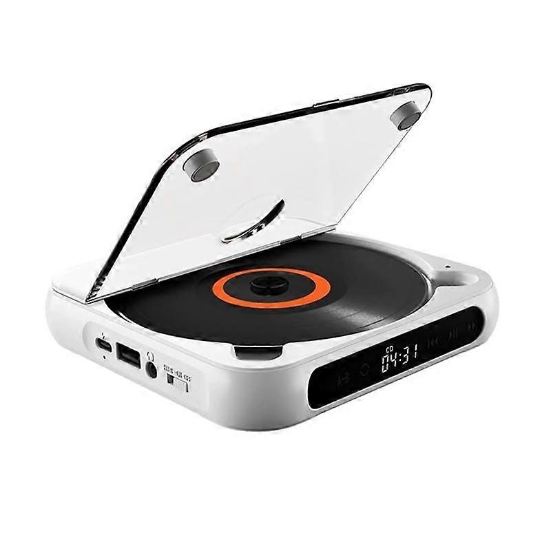 Portable CD Player With Bluetooth 5.3 Rechargeable Battery CDR/CDRW/MP3 Compatible HiFi Sound Compact White