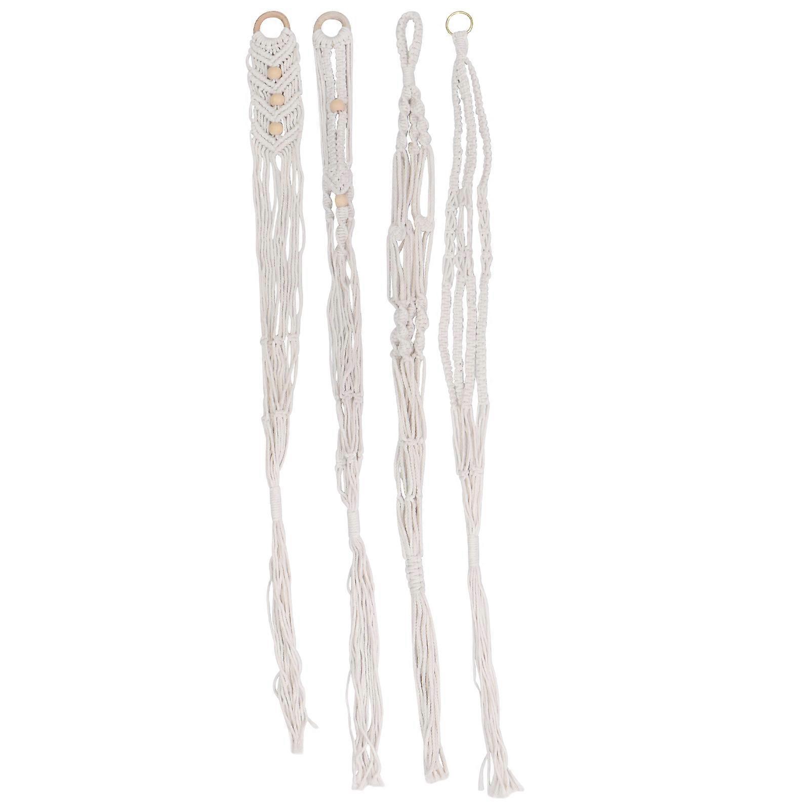 4Pcs Flower Pot Hanging Basket for Home Use Cotton Rope String Net