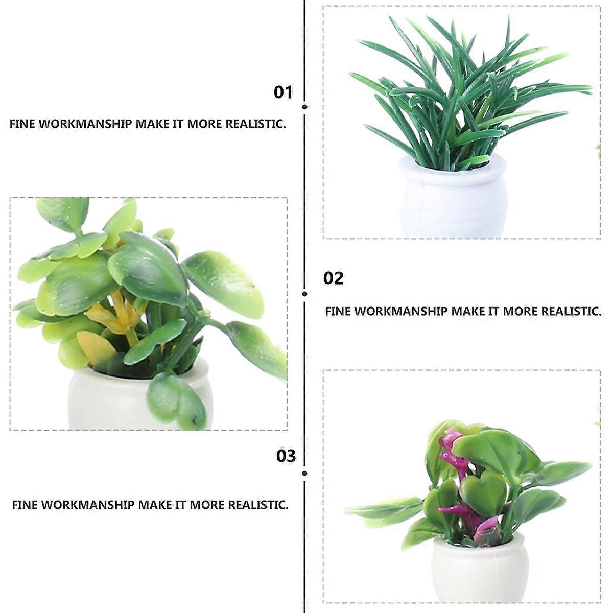 Mini Flowerpot Layout Props Handmade for Landscape 7Pcs Garden Model