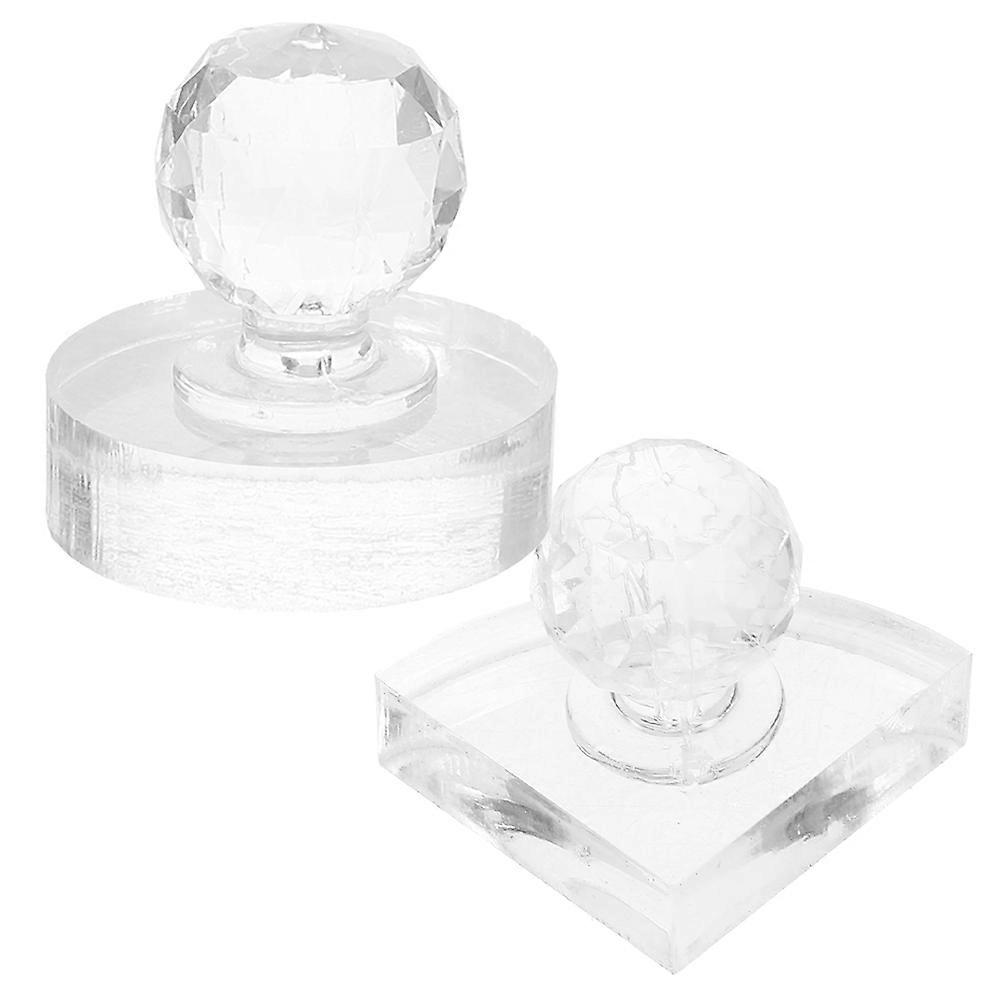 Transparent Eyeshadow Press Tool Acrylic Pressing Stamp for Makeup 2Pcs