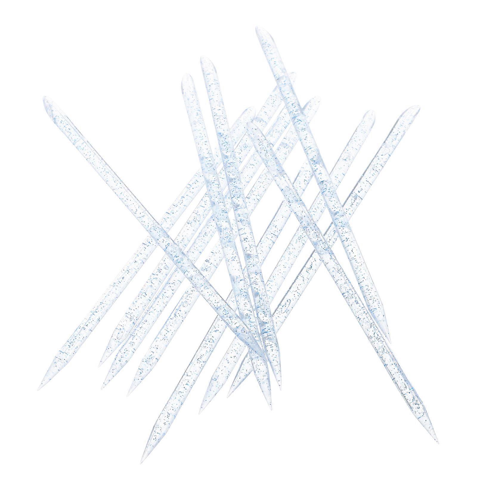 Blue Plastic Cuticle Pusher for Nail Care Manicure 100Pcs Set