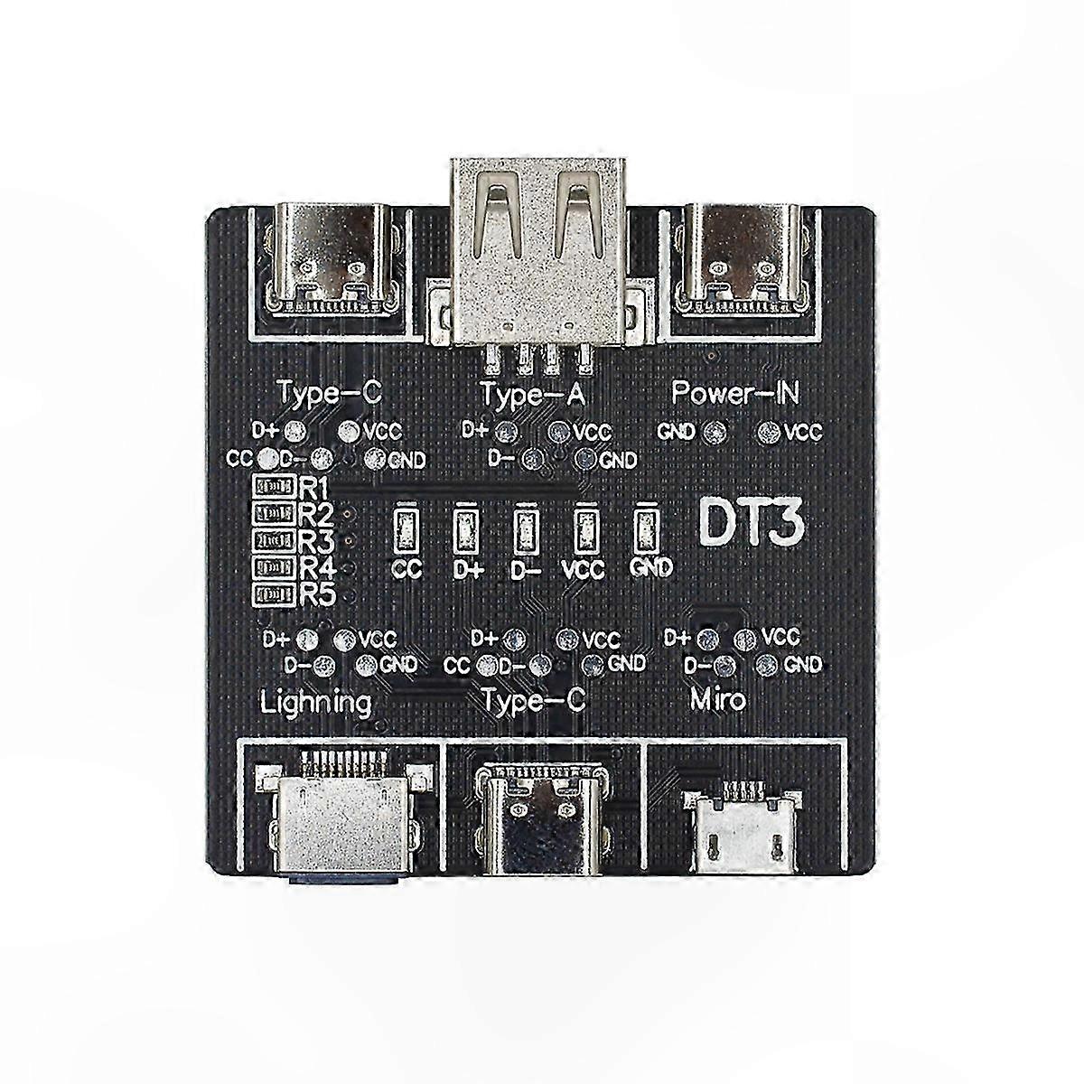 USB Cable Tester for Micro-Type and Type-C Ports with On-Off Detection Function Fast Data Line Testing Board