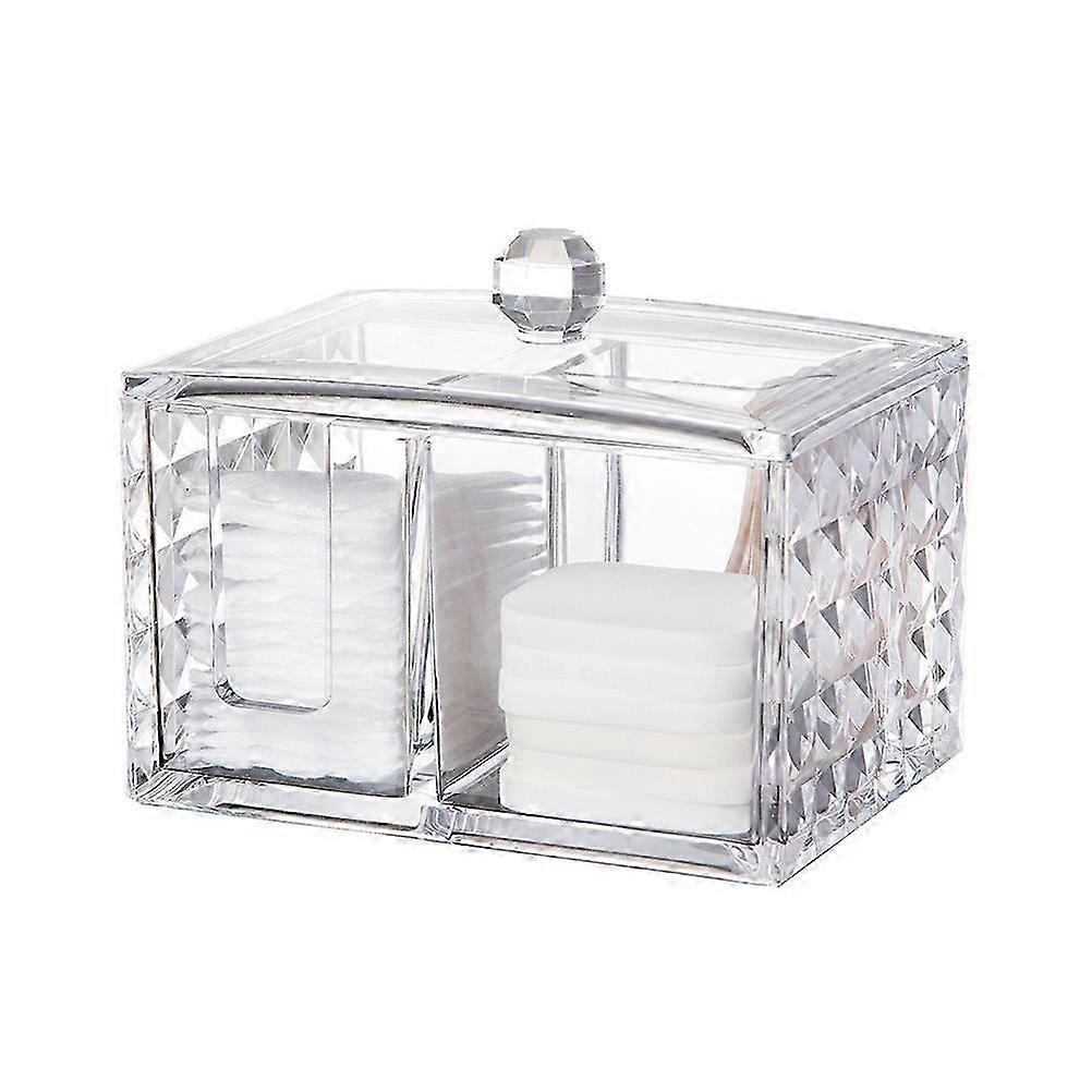 Transparent Acrylic Storage Box for Cosmetics and Bathroom Accessories Diamond Pattern