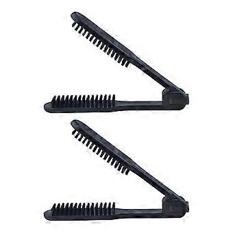 Hair Straightening Brush Set with Boar Bristles, Double Sided Comb for Faster Blow Drying and Frizz Control