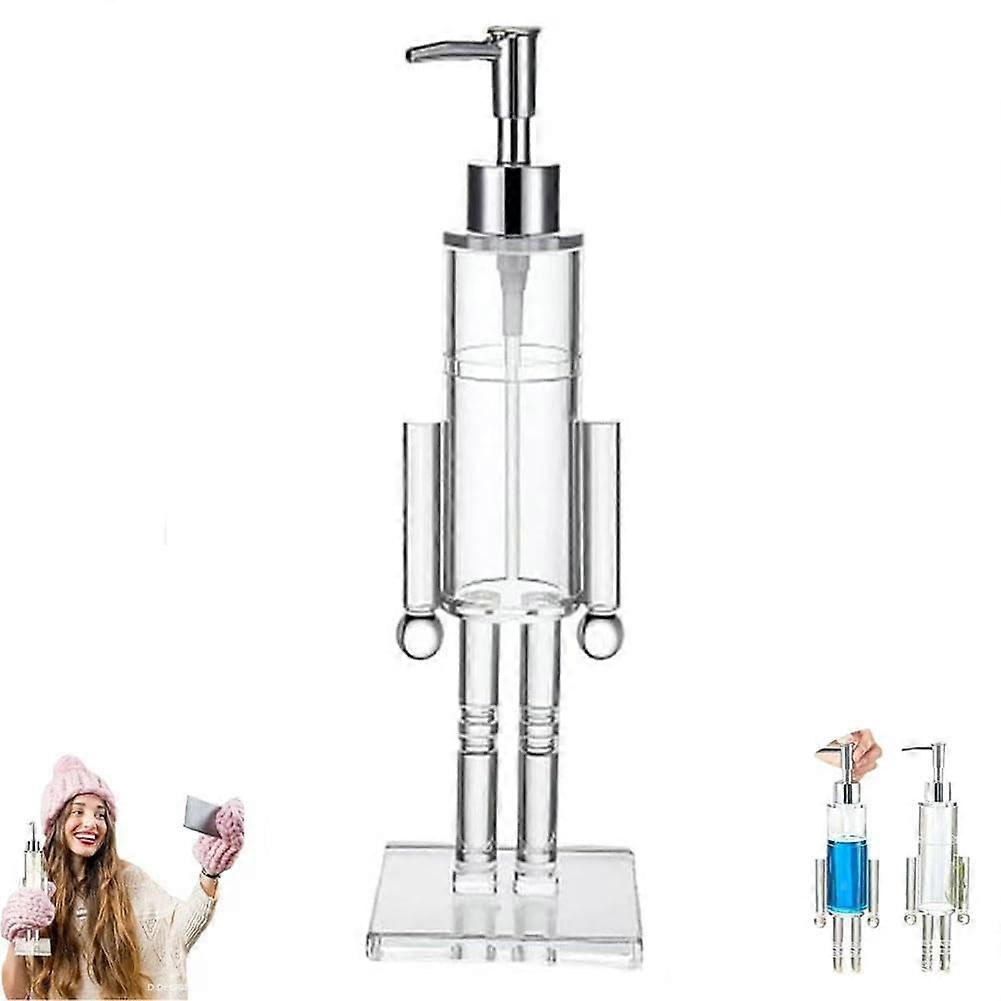 Christmas Nutcracker Soap Dispenser, Acrylic Pump Bottle with Festive Design for Bathroom or Kitchen