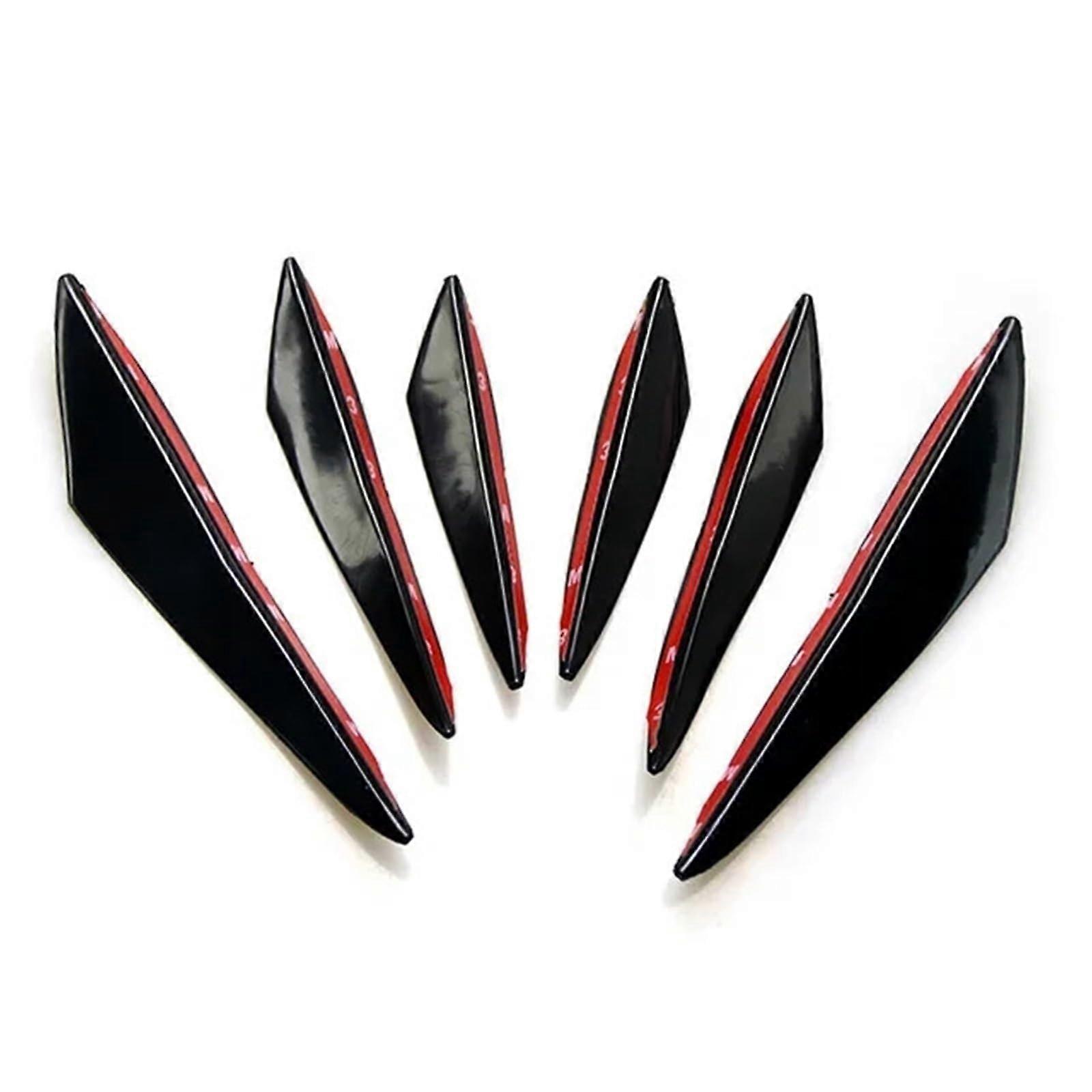 Universal Car Front Bumper Lip Spoiler Splitter Kit 6pcs Black ScratchResistant Protector