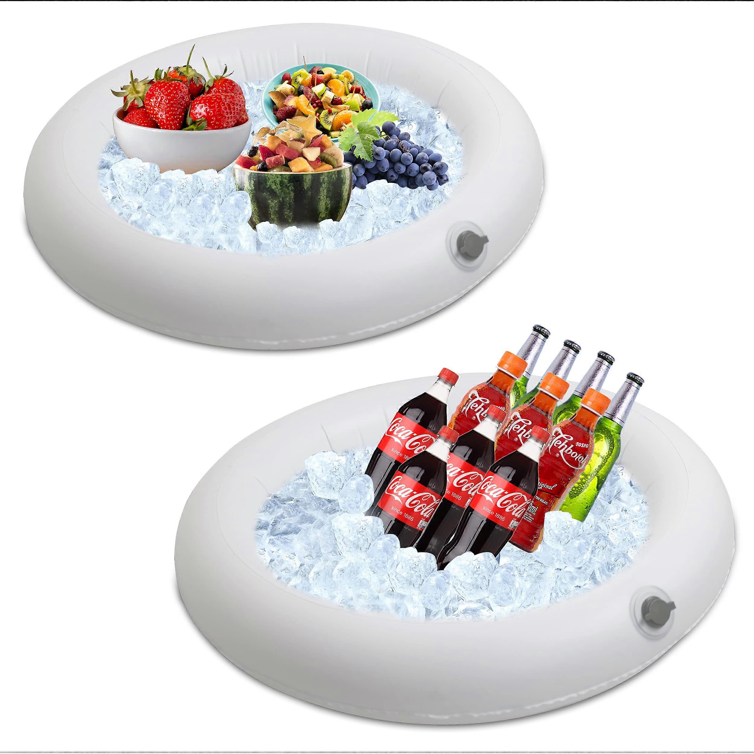 Inflatable Serving Bar Buffet Cooler with Fast Inflation Valve and Drain for Parties, Picnics, 2 Pack