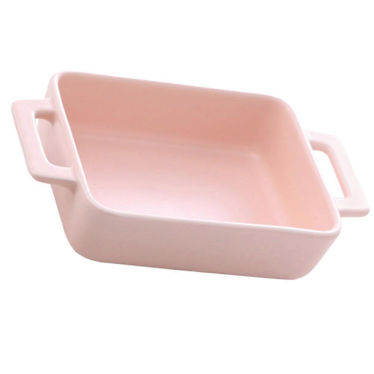 Ceramic Baking Dish with Ergonomic Double Handles, Oven Safe Roasting Pan for Cheese Rice Bread