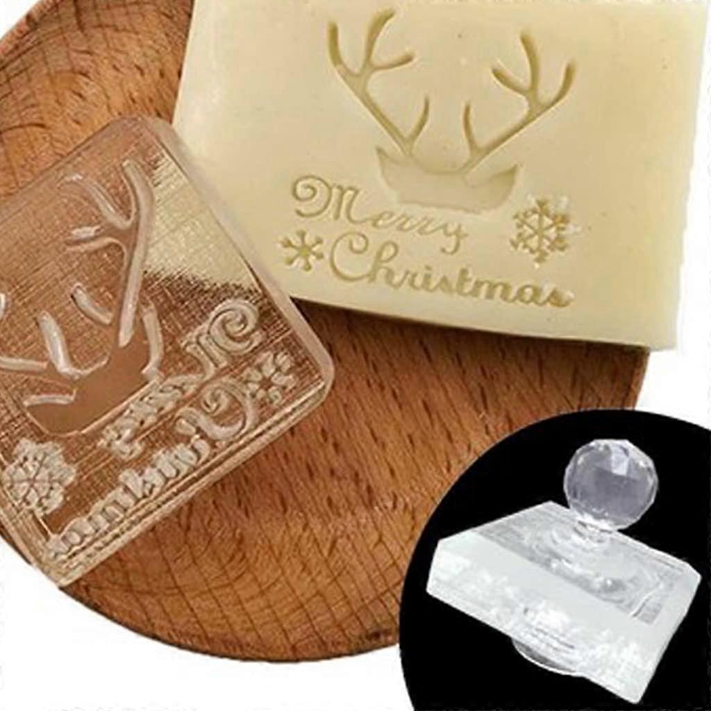 Christmas Soap Stamp Clear Acrylic Embossing Tool for Handmade Soaps Craft Durable Reusable