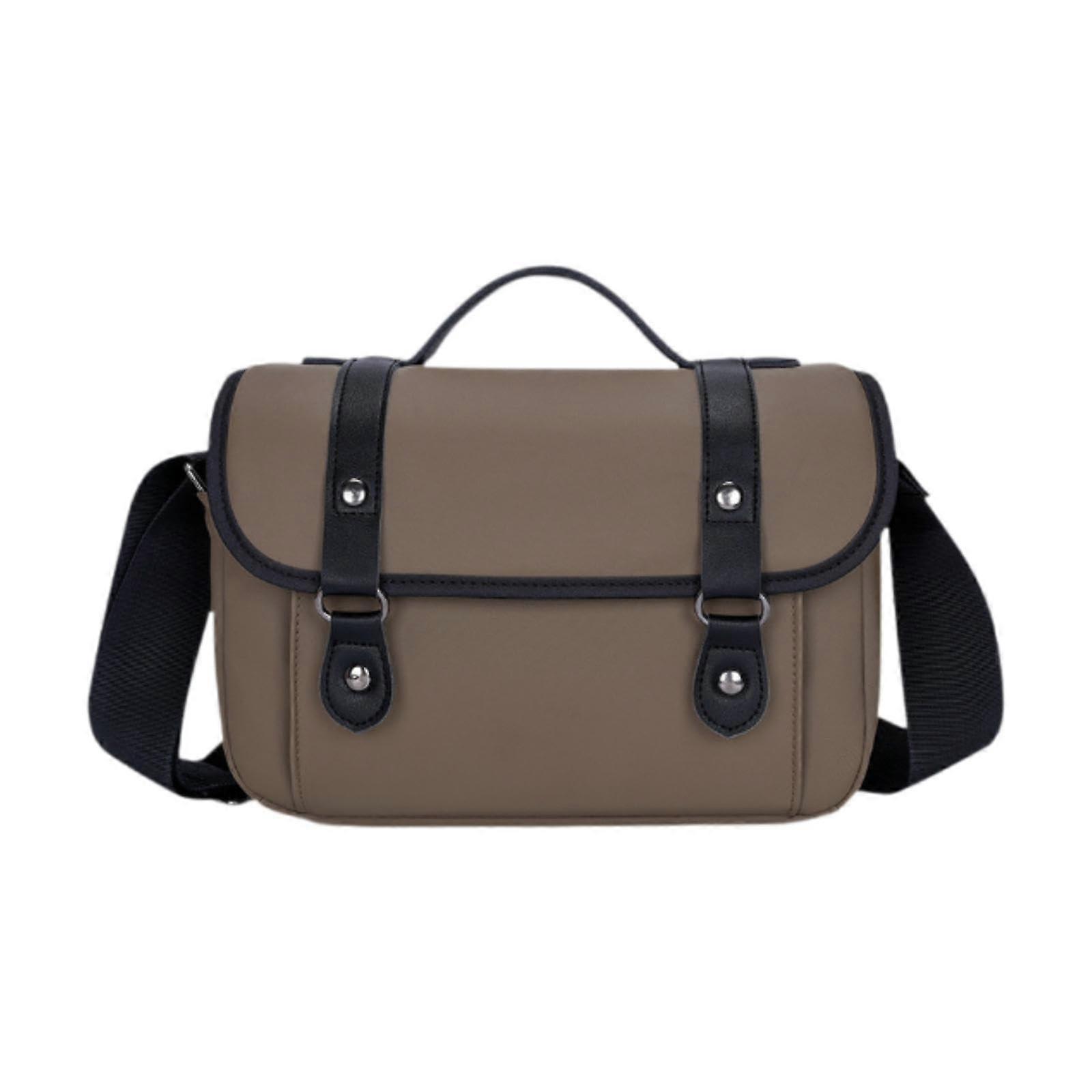 Waterproof Camera Shoulder Bag with Protective Padded Interior and Adjustable Strap  Dark Khaki