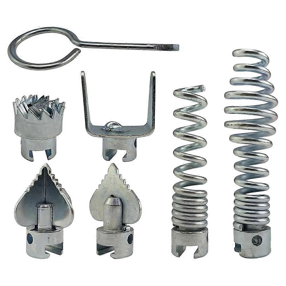 Drainage Cleaner Combination Cutter Head Set Automatic Head Locking Head Suitable for Pipe Dredging Machine 7-Piece Set