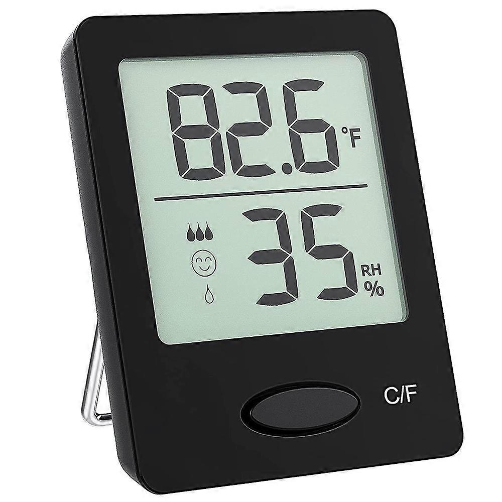 Fugtighedsmåler, Rumtermometer hygrometer, Mini størrelse, Sort,1 pakker