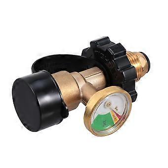 Propangasflaschenadapter mit gut ablesbarem Manometer für Campingkocher, Grill und Heizgerät, auslaufsicheres Design