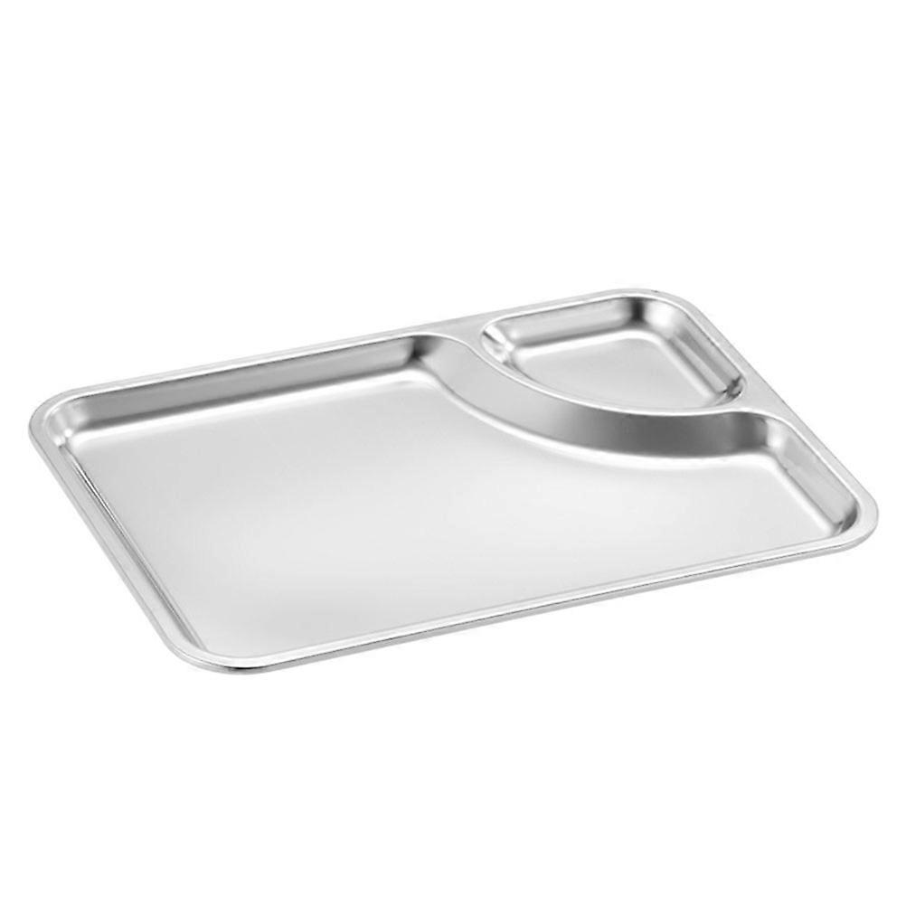 Chips And Dip Serving Dish Rectangular With Compartments Stainless Steel Everyday Use For Households 1Pcs