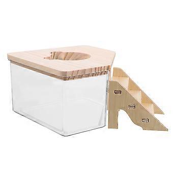Hamsterzubehör: Sandbadebox für Hamster (1 Set), transparentes Design