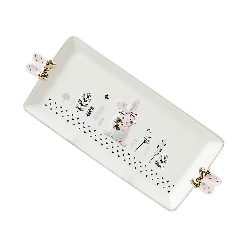 Ceramic Rabbit Printed Plate for Home Multi-Function Cartoon