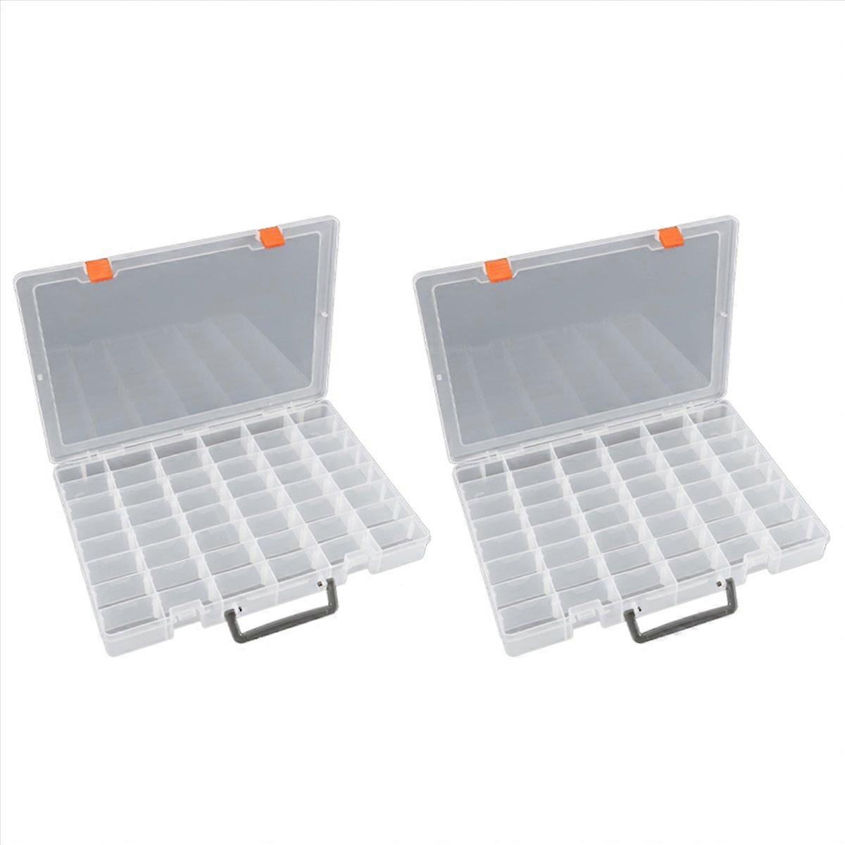 48 Grids Plastic Organizer Box with Adjustable Dividers,Transparent