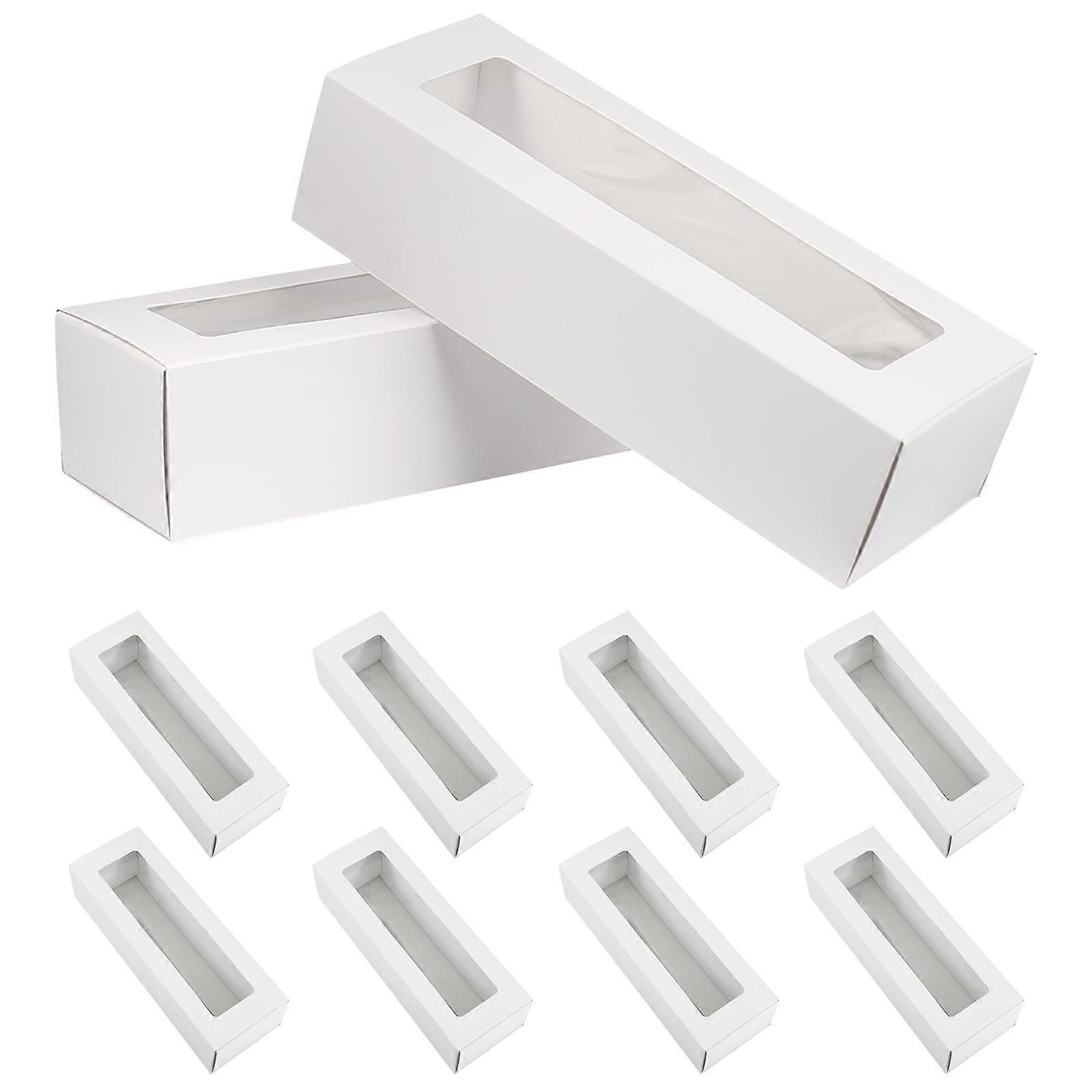 PVC Macaron Boxes for Bakery Use Yardwe 10Pcs White Macaron Boxes with Window